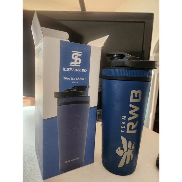 Ice Shaker 26oz Insulated Stainless Steel Shaker Bottle- Navy Blue AS SEEN ON TV - Picture 2 of 9